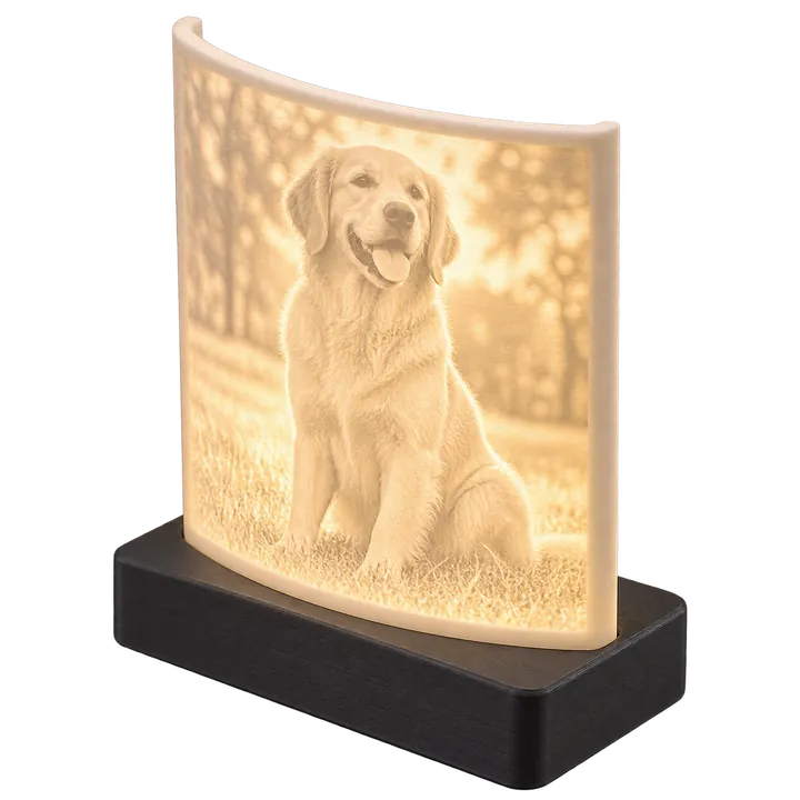 Luminária com foto (litofania) impresso em 3D (imagem ilustrativa)