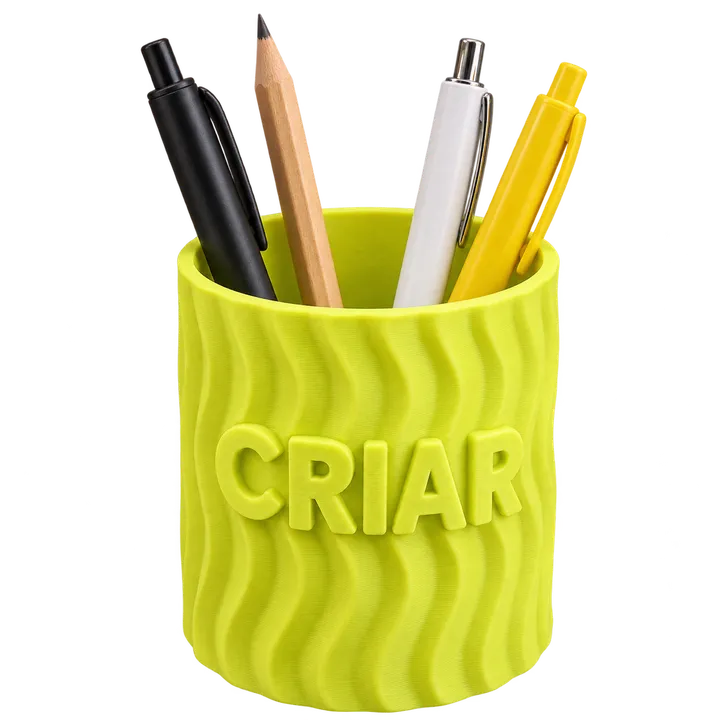Porta-canetas personalizado impresso em 3D (imagem ilustrativa)